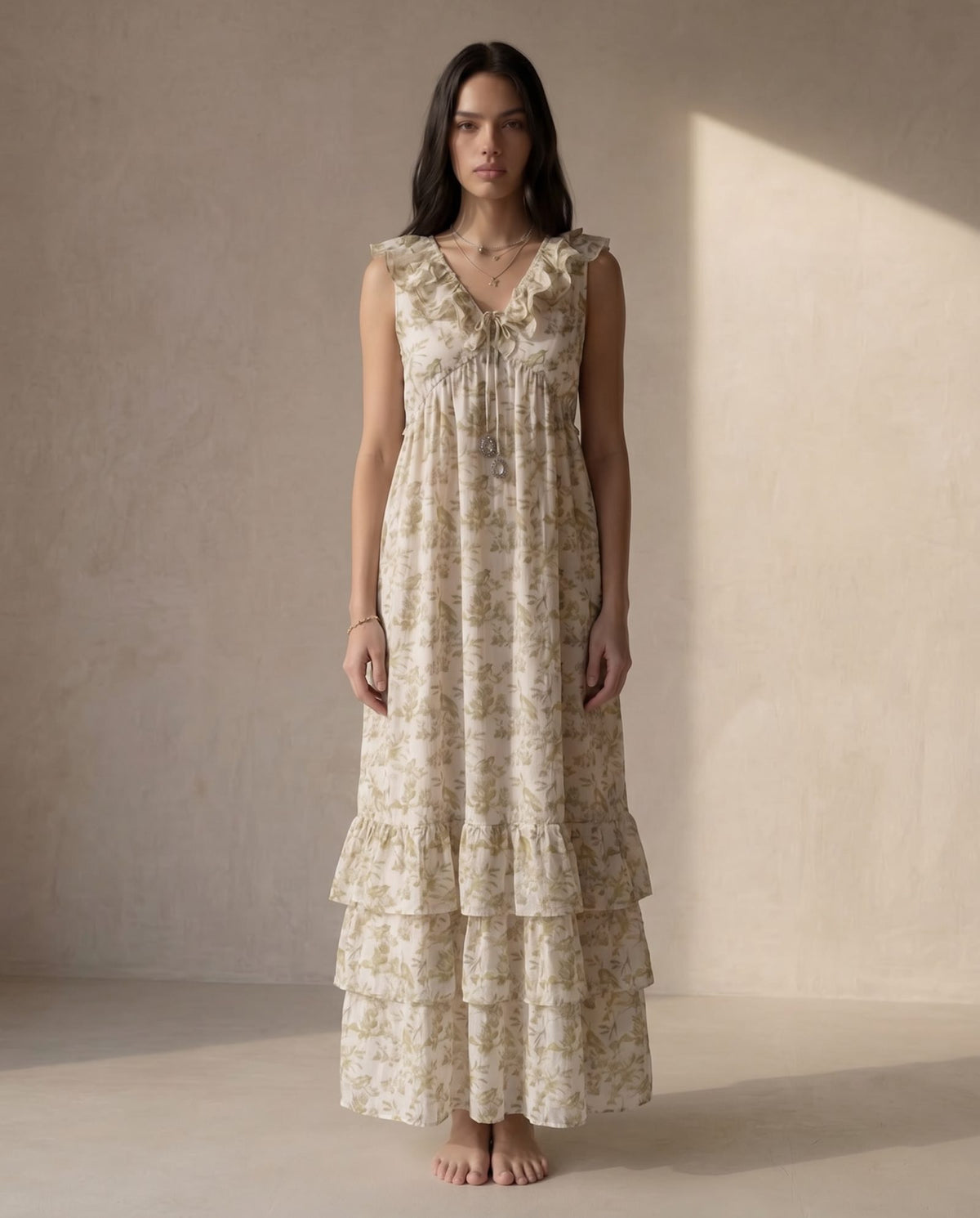 The Nara Dress in Olive Green