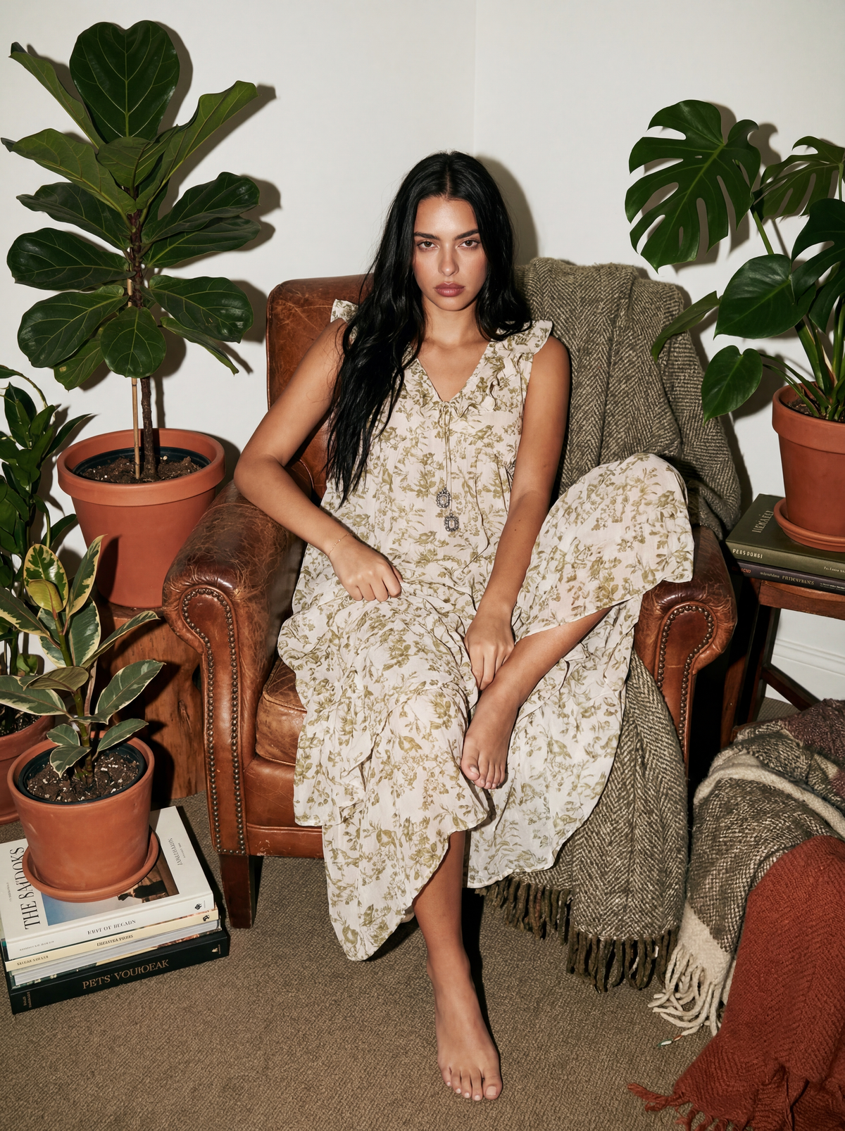 The Nara Dress in Olive Green